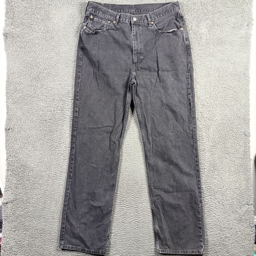 Levis Jeans Mens 36x36 Black 565 Loose Straight Fit Denim Pants Casual